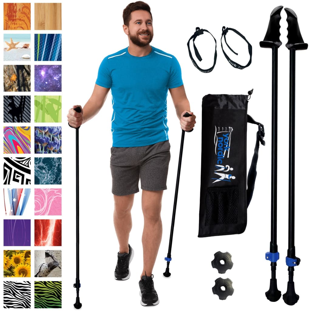 Motivator Walking Poles for Balance and Rehab - Patented Stability Grips - Lightweight Adjustable