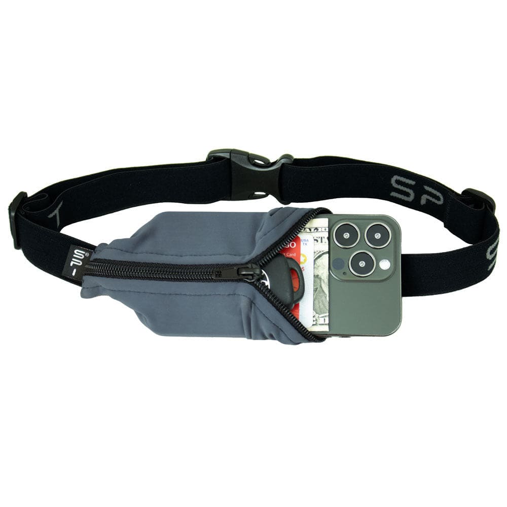 The Original SPIbelt Running Belt - Anthracite with Black Zipper