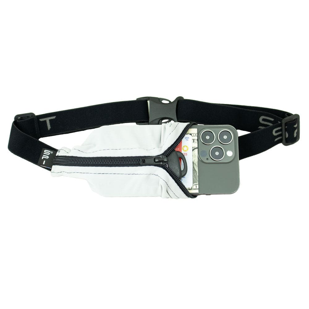 The Original SPIbelt Running Belt - Cloudy Grey with Black Zipper