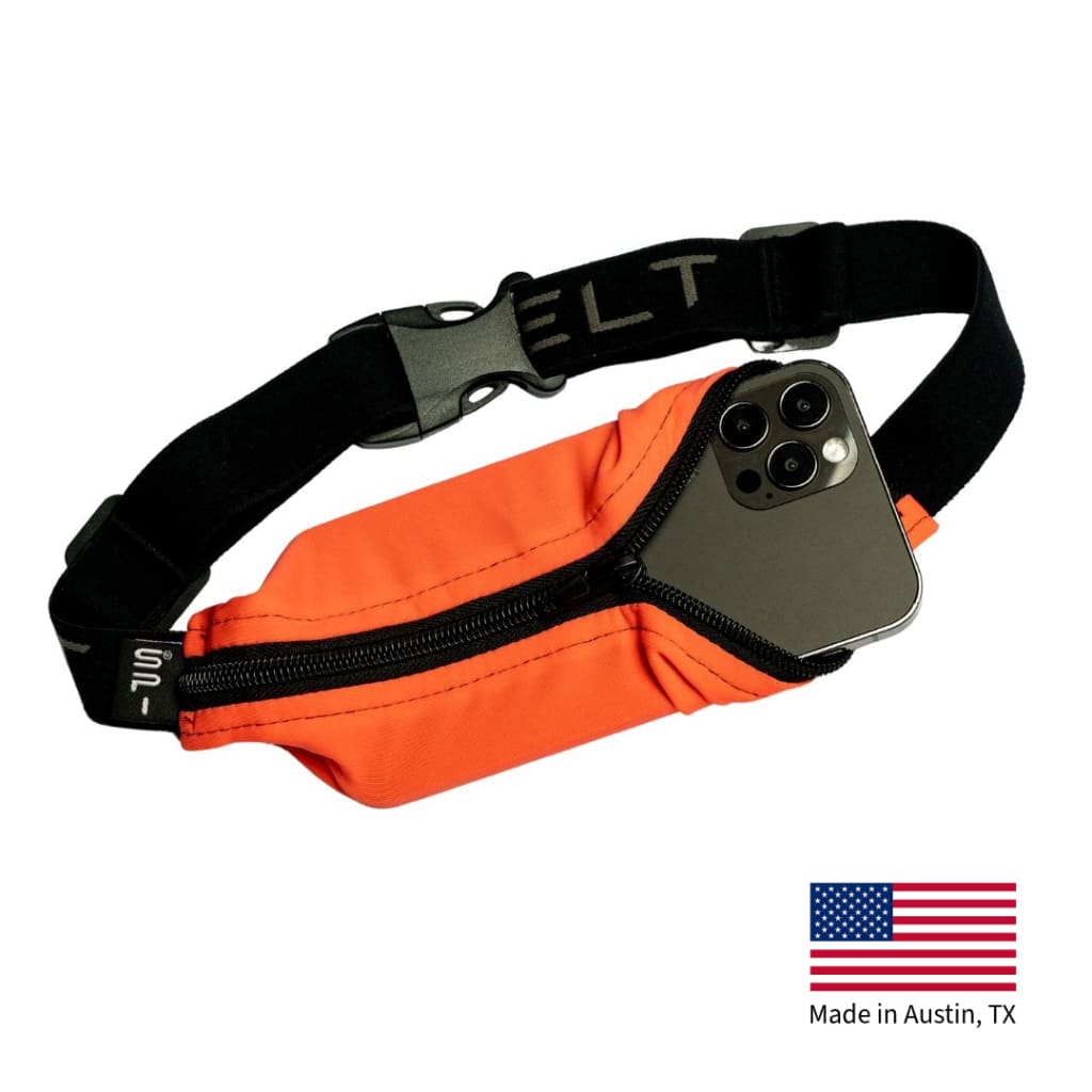 The Original SPIbelt Running Belt - Coral with Black Zipper