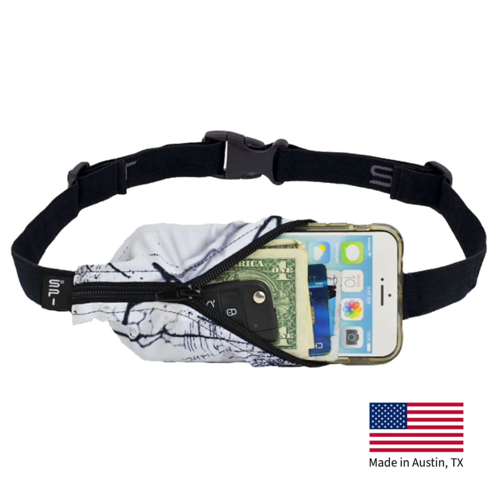 The Original SPIbelt Running Belt - Glacier with Black Zipper